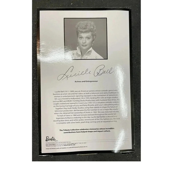 Mint Barbie Signature Lucille Ball Tribute Doll #GXL16 I Love Lucy w/Stand COA - Picture 5 of 7
